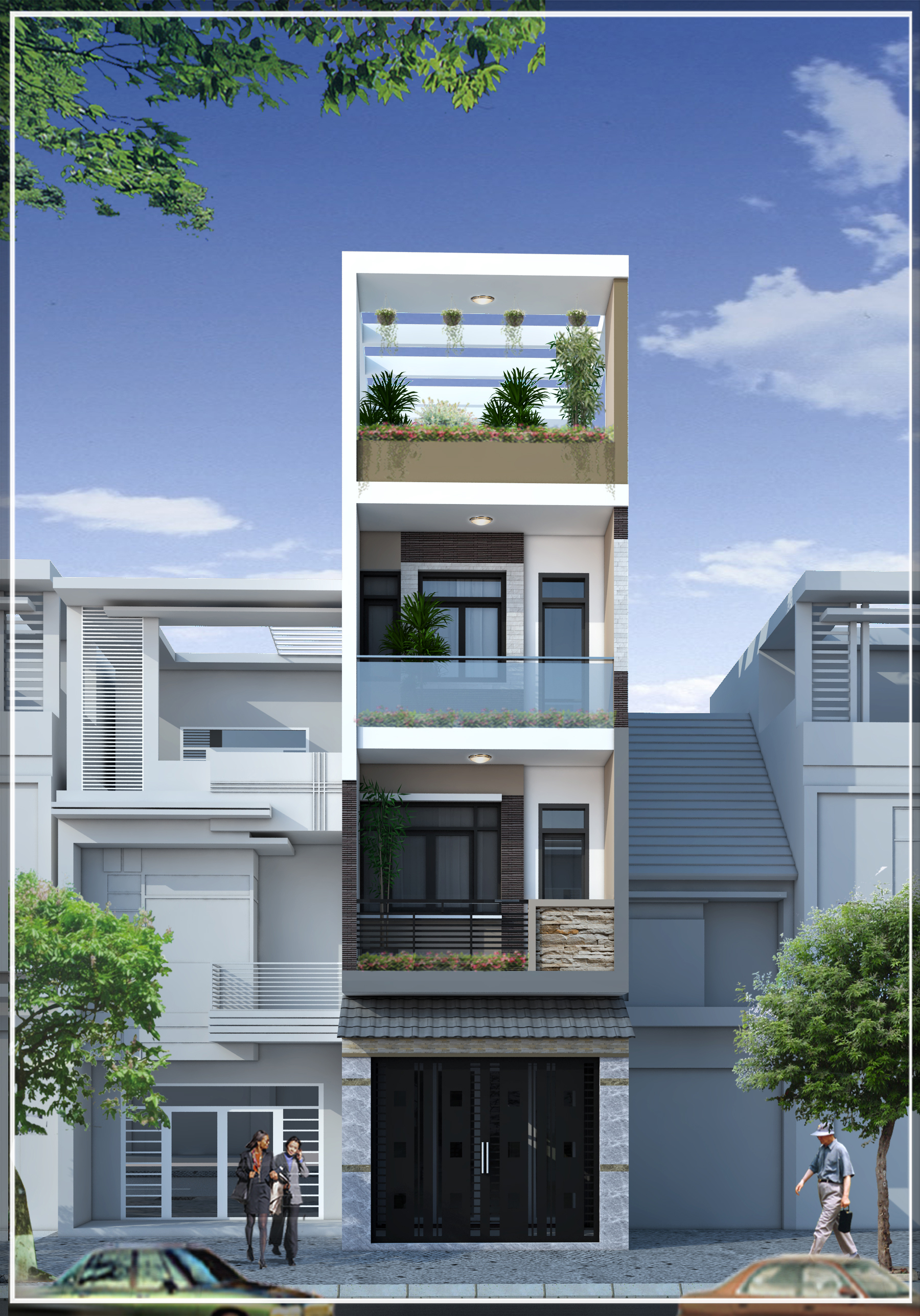 thiết kế nhà đẹp 4 tầng