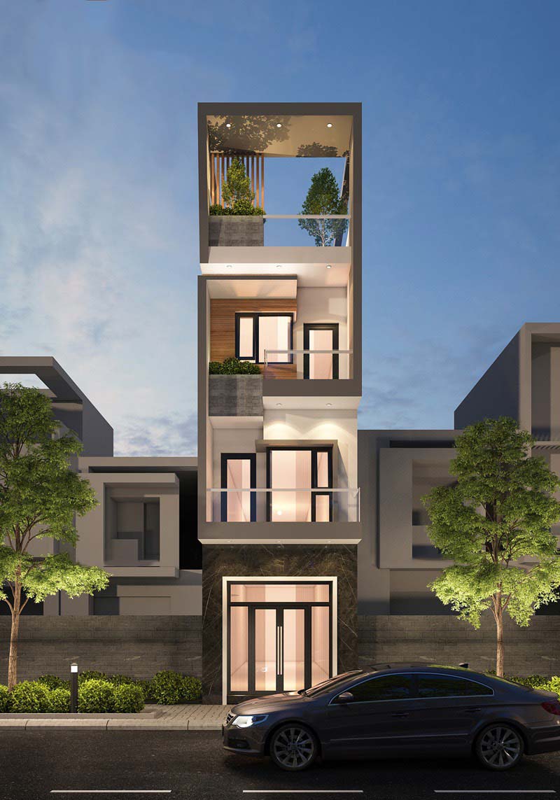 thiết kế nhà đẹp 4 tầng