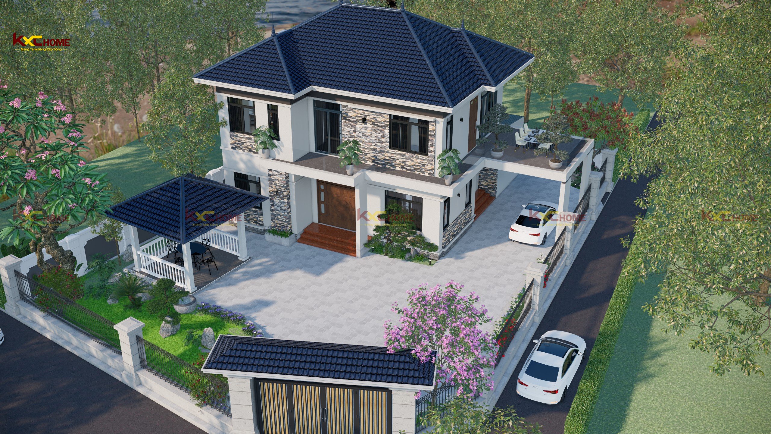 nhà 2 tầng mái Nhật