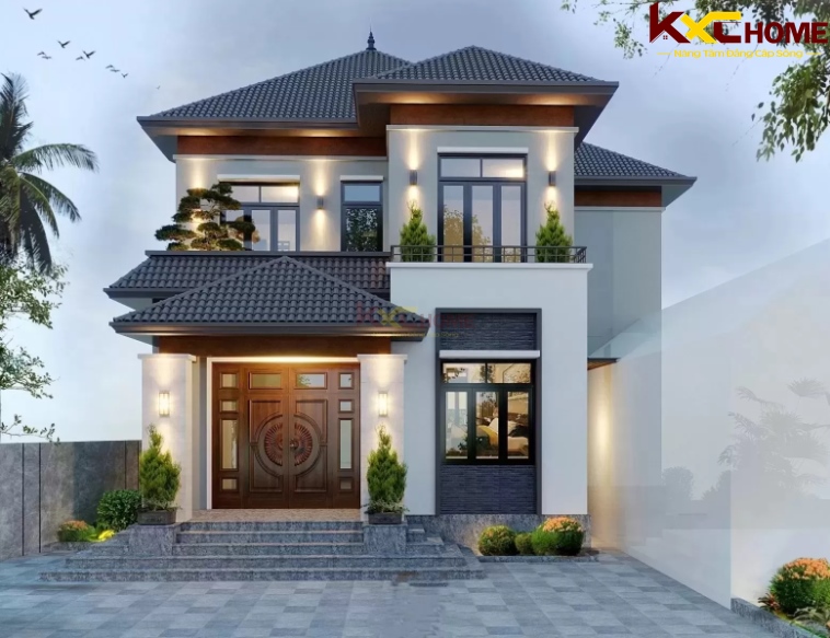 Nhà 2 tầng mái Nhật 4 phòng ngủ