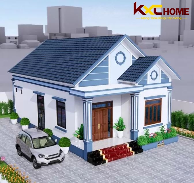 Mẫu nhà cấp 4 nông thôn đơn giản 3 phòng ngủ