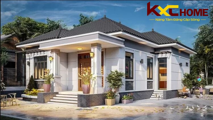 Mẫu nhà cấp 4 nông thôn đơn giản mái Nhật