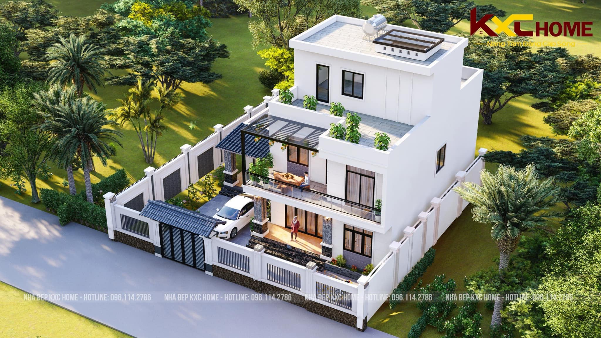 Nhà 2 tầng với không gian xanh 