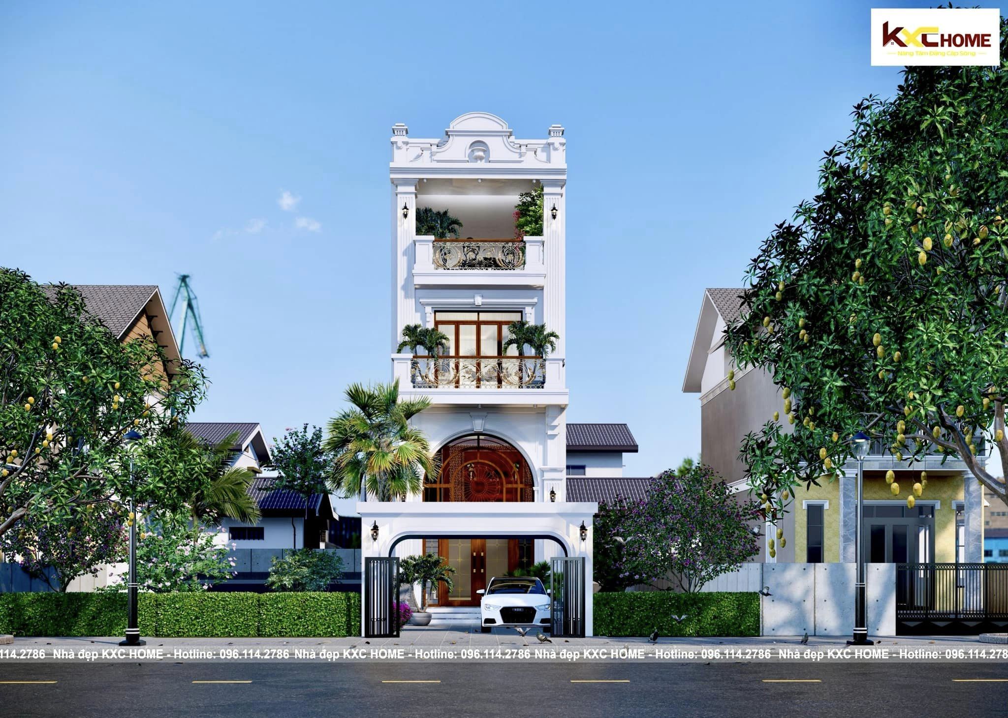 Thiết kế biệt thự mái bằng tỉnh Bắc Giang