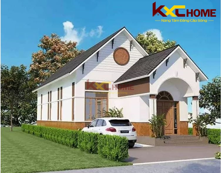 Thiết kế giật cấp phần mái tạo cảm giác công trình lớn hơn 