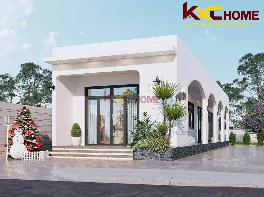 Nhà cấp 4 nông thôn mái bằng 3 phòng ngủ
