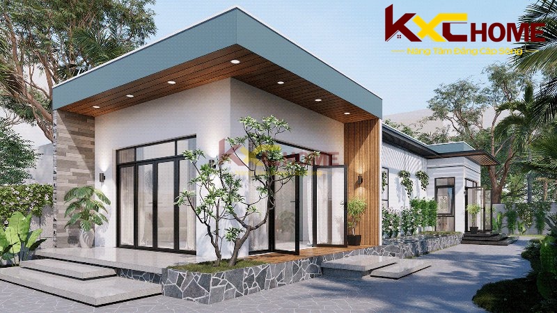 Nhà cấp 4 hiện đại thiết kế 3 phòng ngủ