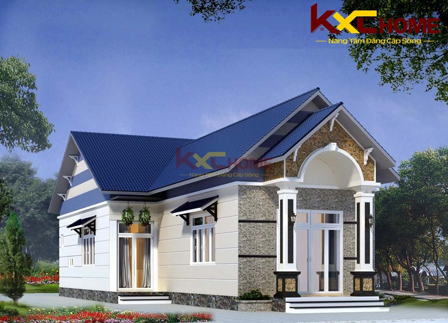 Mẫu nhà cấp 4 nông thôn phong cách tân cổ điển 3 phòng ngủ