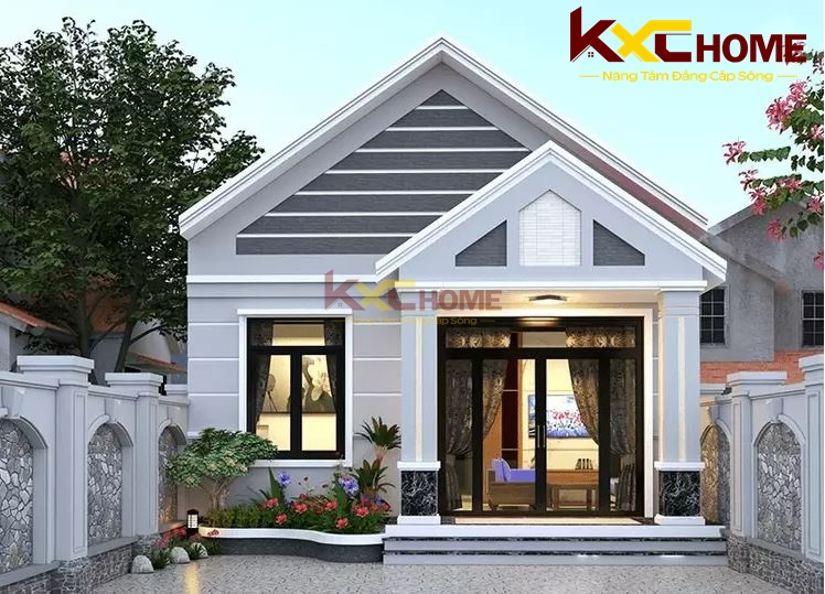 Mặt tiền thiết kế rộng rãi tạo cảm giác thoáng đãng và sang trọng hơn cho ngôi nhà