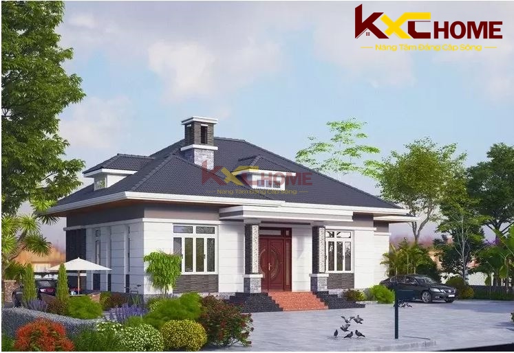 Kiến trúc mái độc đáo cùng với sự phá cách trong cách tạo ra mảng tường màu sắc là điểm đắt giá trong công trình này