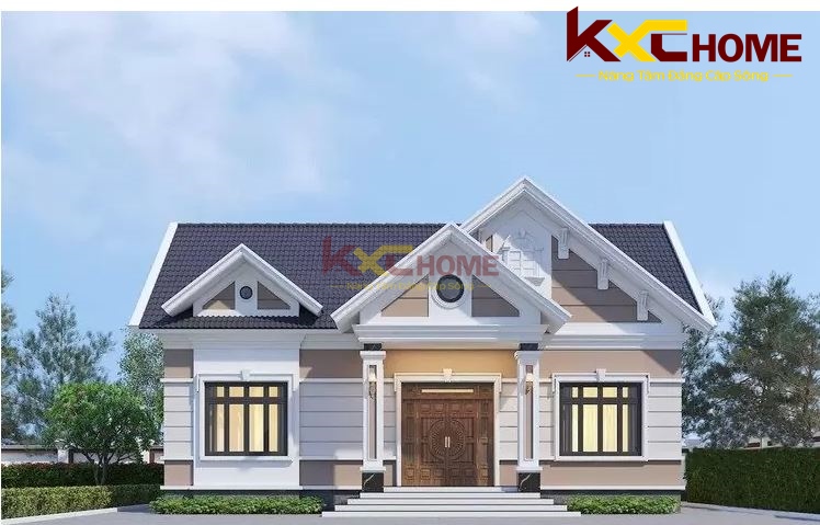 Thiết kế đối xứng qua sảnh chính giúp ngôi nhà trở nên đồ sộ và nổi bật