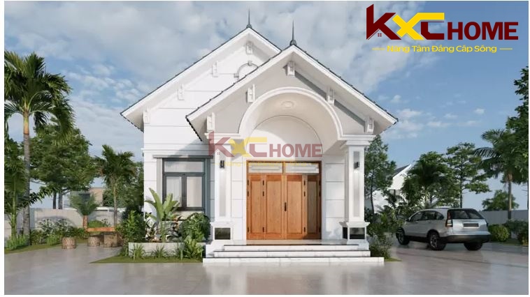 Không gian sân vườn chính là điểm nhấn để mẫu nhà vườn trở nên cuốn hút