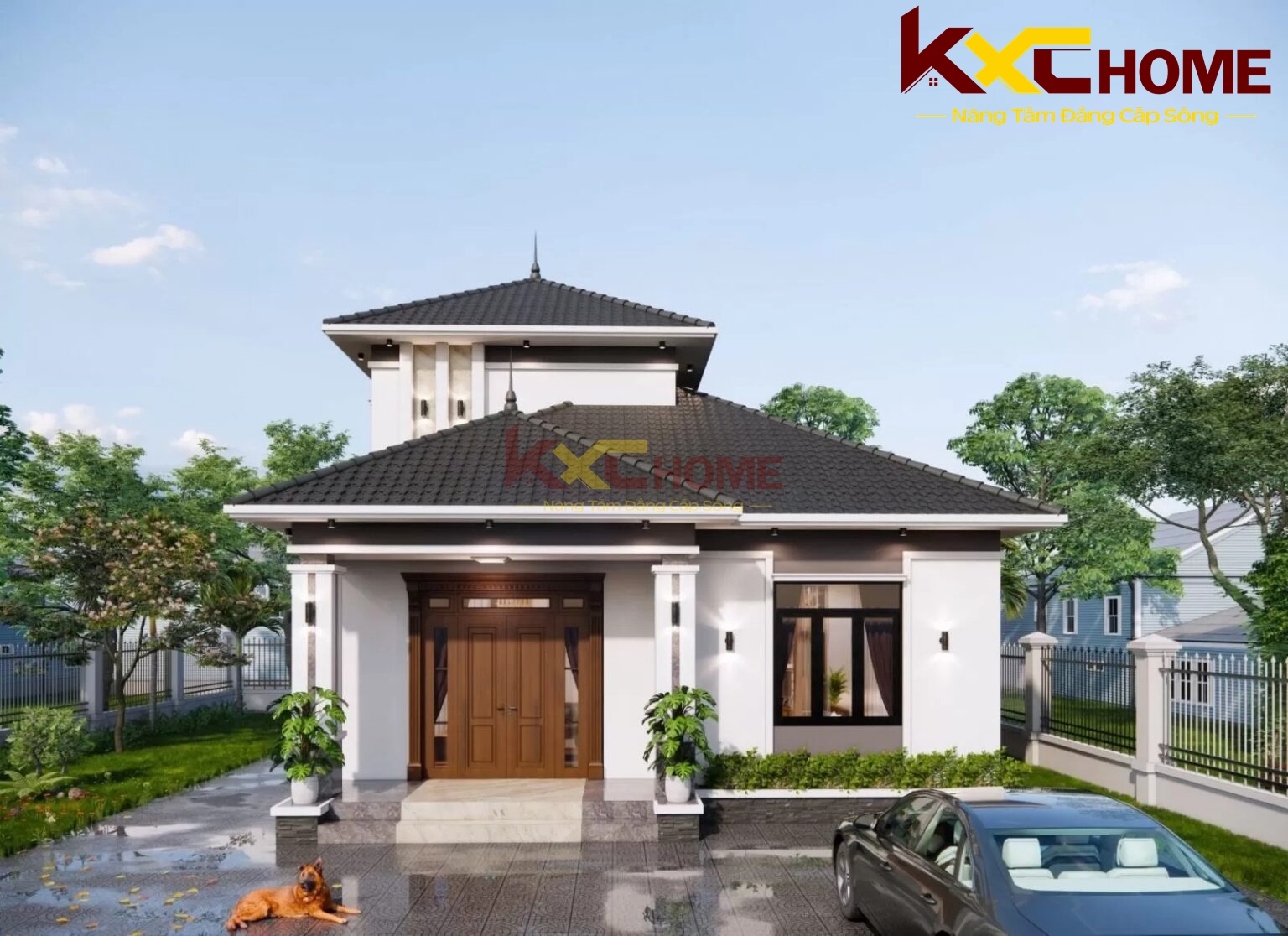 Nhà cấp 4 có thêm phần gác lửng làm cho công trình trở nên cao ráo hơn