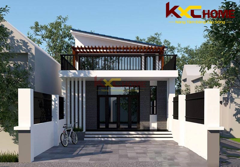 Mái lệch được sử dụng cho nhà cấp 4 gác lửng