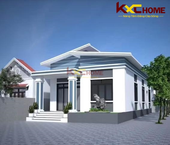 Lại là mẫu nhà cấp 4 với mái lệch 