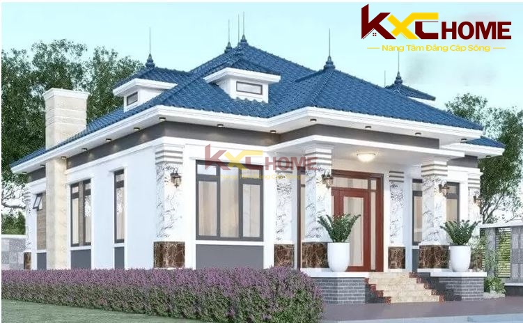 Nhà cấp 4 đẳng cấp với thiết kế hiện đại và hệ mái Nhật thiết kế giật cấp độc đáo