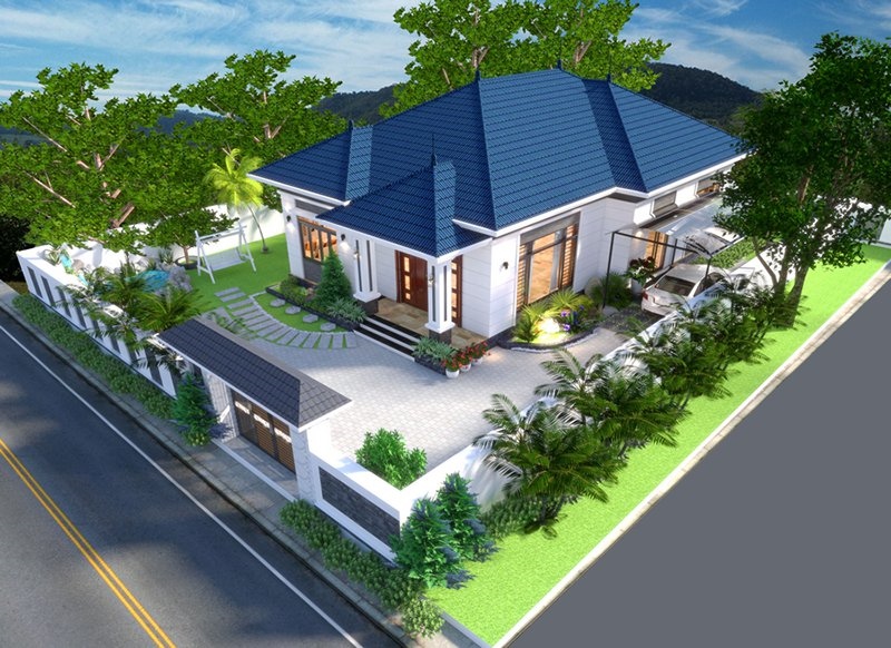 Nhà cấp 4 với sân vườn rộng