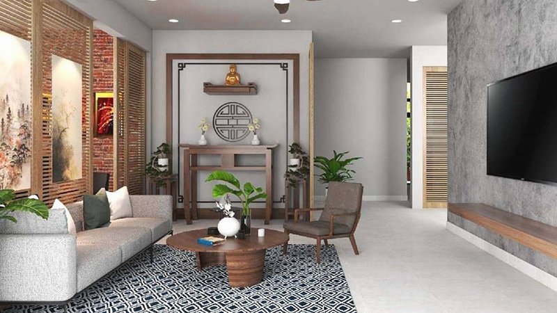 Thiết kế mở với phòng thờ trung tâm