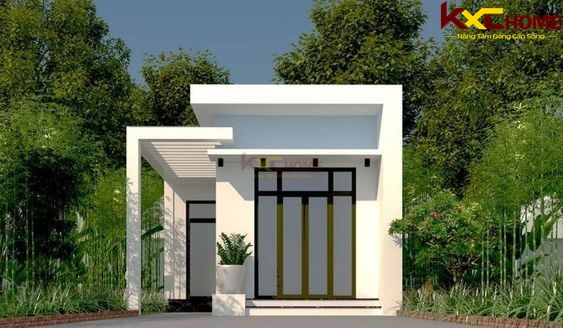 Mẫu nhà cấp 4 nông thôn đơn giản mái bằng chữ L