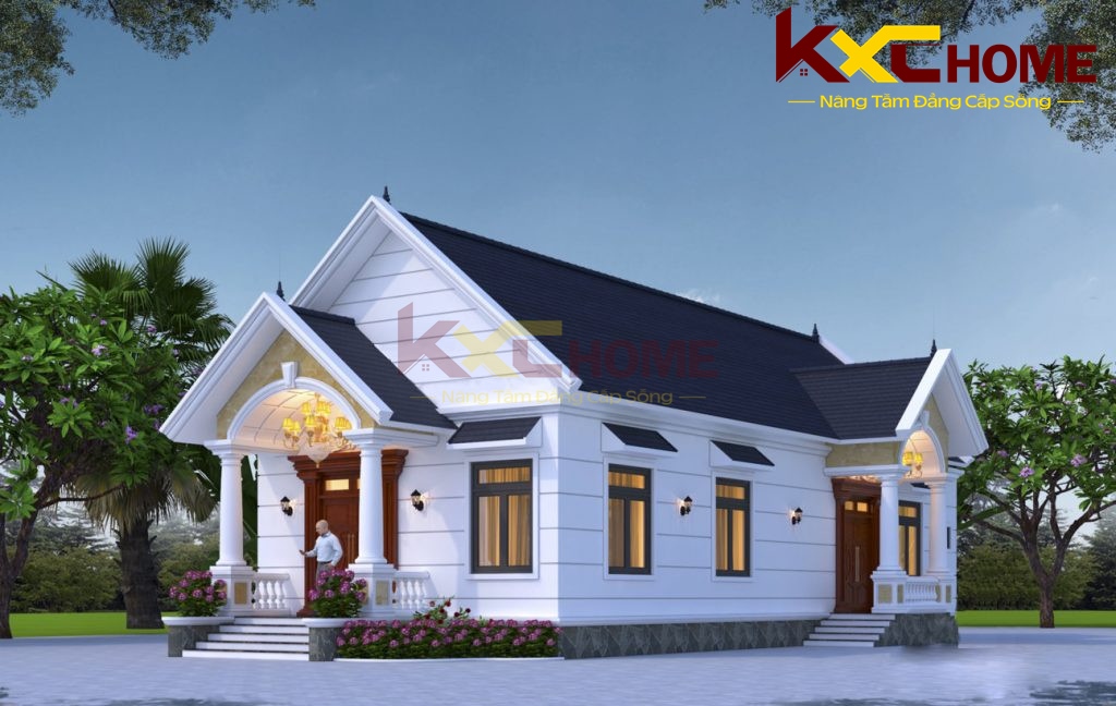 Mẫu nhà cấp 4 đơn giản tân cổ