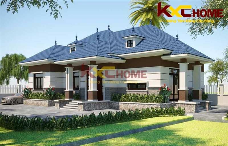 Điểm nhấn mạnh mẽ nhờ sự xuất hiện hệ mái Nhật đồ sộ
