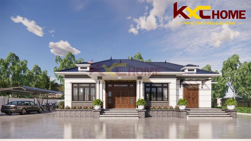 Nhà vườn 5 phòng ngủ mái Nhật phong cách hiện đại