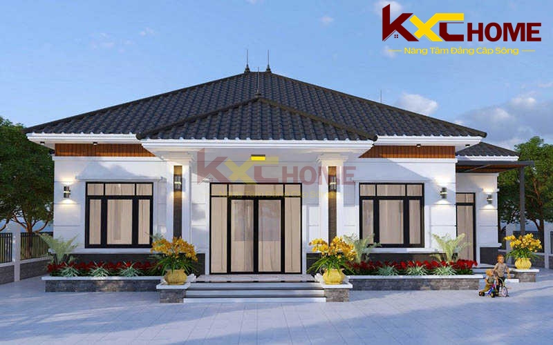 Nhà vườn với hệ sảnh thiết kế đối xứng 10m