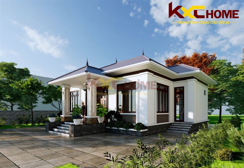 Mẫu nhà vườn mái Nhật đẹp mặt tiền 8m 