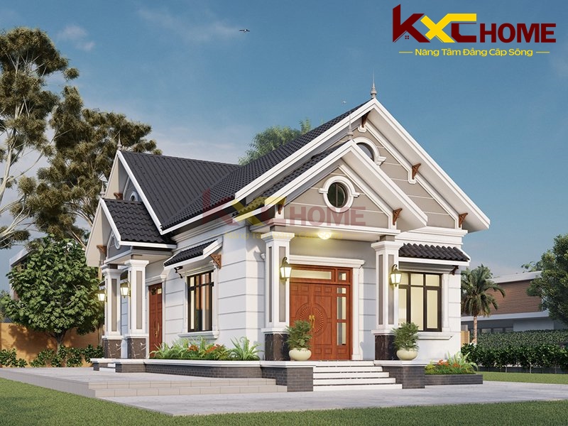 Thiết kế nhà vườn mái Thái hiện đại 2 sảnh diện tích khoảng 100m2