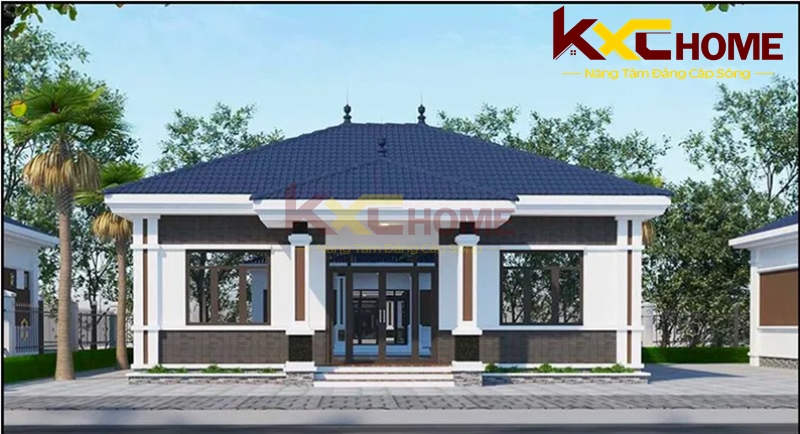 Gam màu trắng làm chủ đạo kết hợp với đường phào chỉ ấn tượng