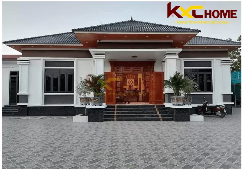 Nhà cấp 4 mái Nhật tài chính 1,2 tỷ với thước cột lớn vững chãi, bề thế
