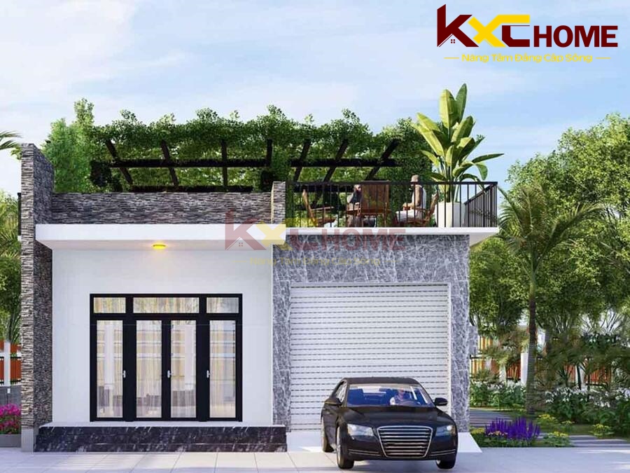 Nhà cấp 4 có gara để xe luôn thì sao nhỉ, bonus thêm ban công tuyệt đẹp